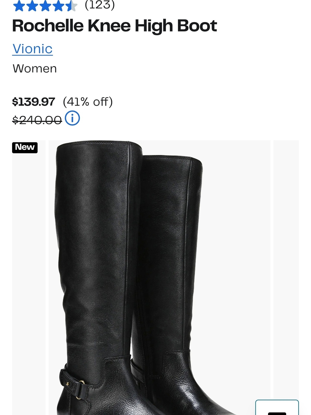 Vionic Black Rochelle Knee-High Over-the-Knee Boots